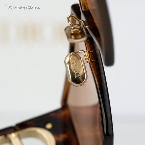 NEW Dior 30MONTAIGNE SU CD40030U 53Y 26L0 Havana Brown Women Square Sunglasses - Picture 6 of 11